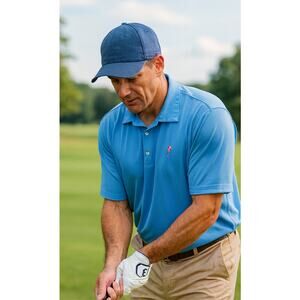 Peter Millar Summer Comfort Blue Polo - Men's Large